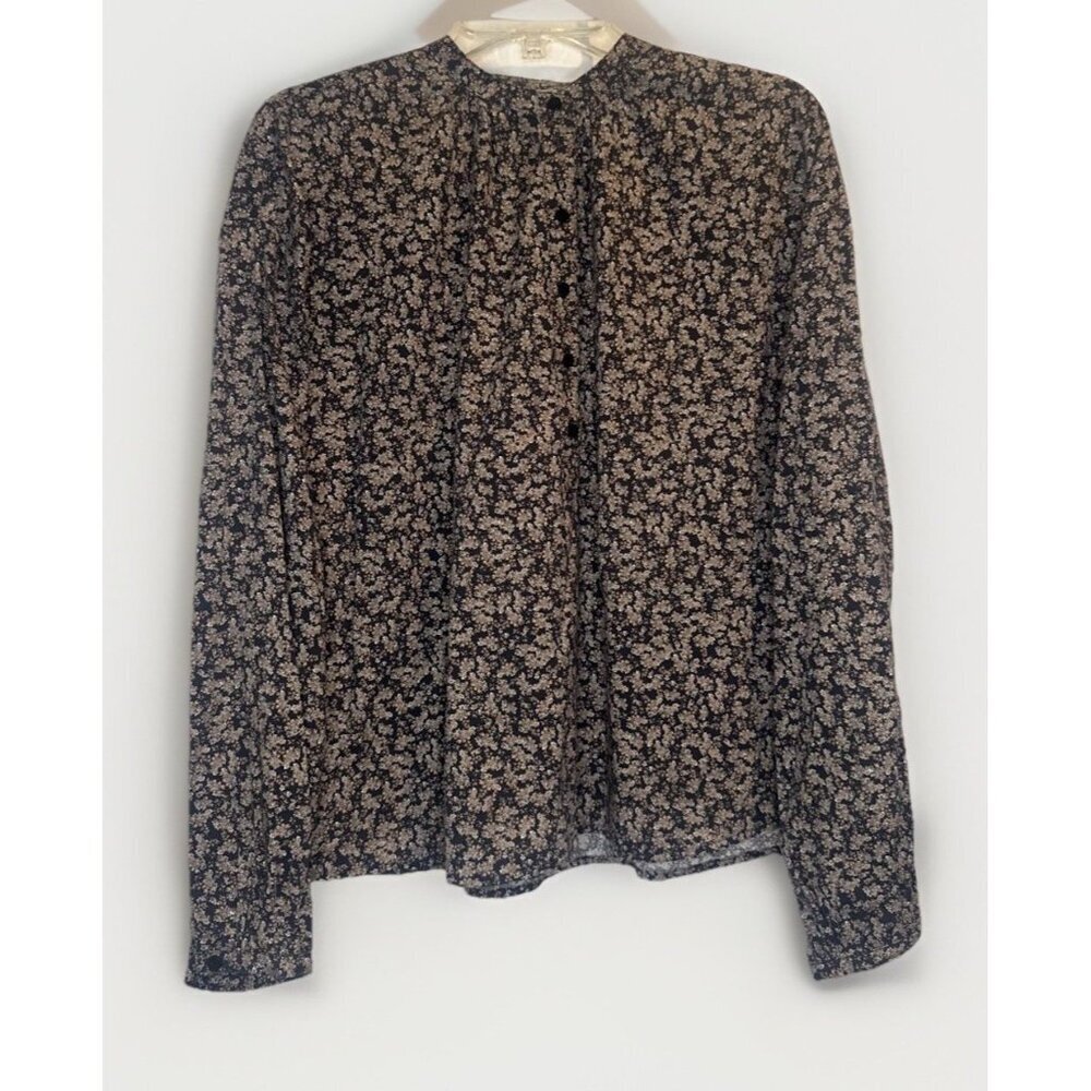 Universal Thread Women’s Colorful Floral Long Sleeve Popover Blouse Top Sz M NEW